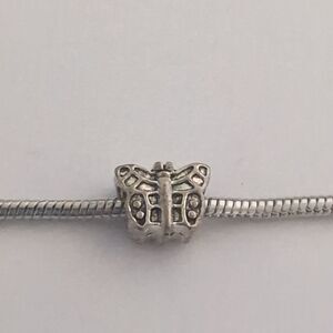 Silver Butterfly Charm for Pandora Style Bracelet